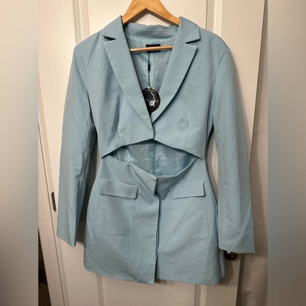 NWT White Fox Light Blue Blazer Dress Size Medium